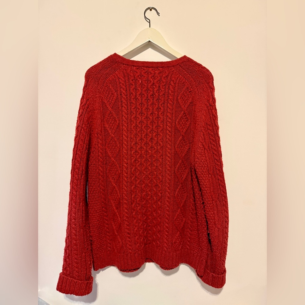 Saturdays Medium Red Cable Knit Sweater